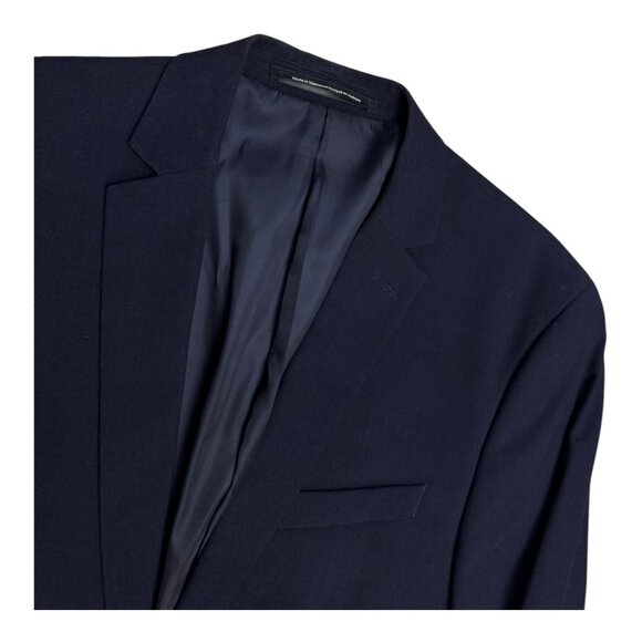 H&M Slim Fit Navy Blue WOOL Blend 2 Piece Blazer Jacket & Pants SUIT Mens Medium - Picture 3 of 6